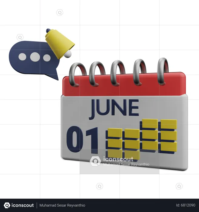 1 june  3D Icon