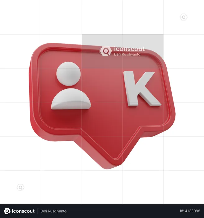 1 K Follower Emoji 3D Illustration