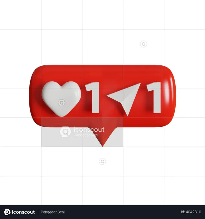 1 Like And 1 Share Logo 3D Logo