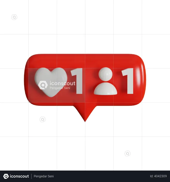 1 Like And 1 Follow Logo 3D Logo
