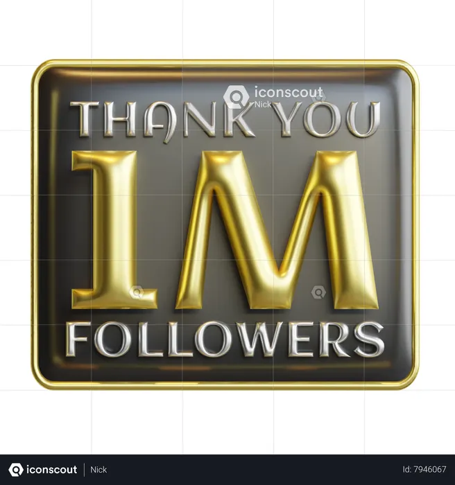 1 M Followers  3D Icon