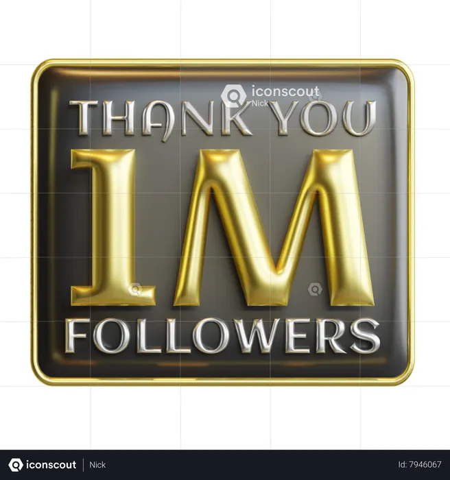 1 millón de seguidores  3D Icon