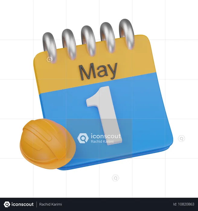 1º de maio calendário  3D Icon