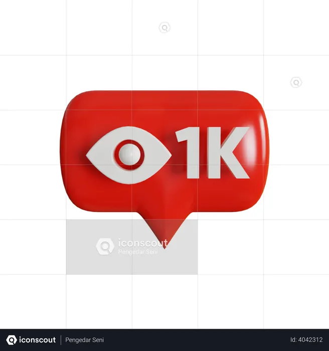 1 mil visitas Logo 3D Logo