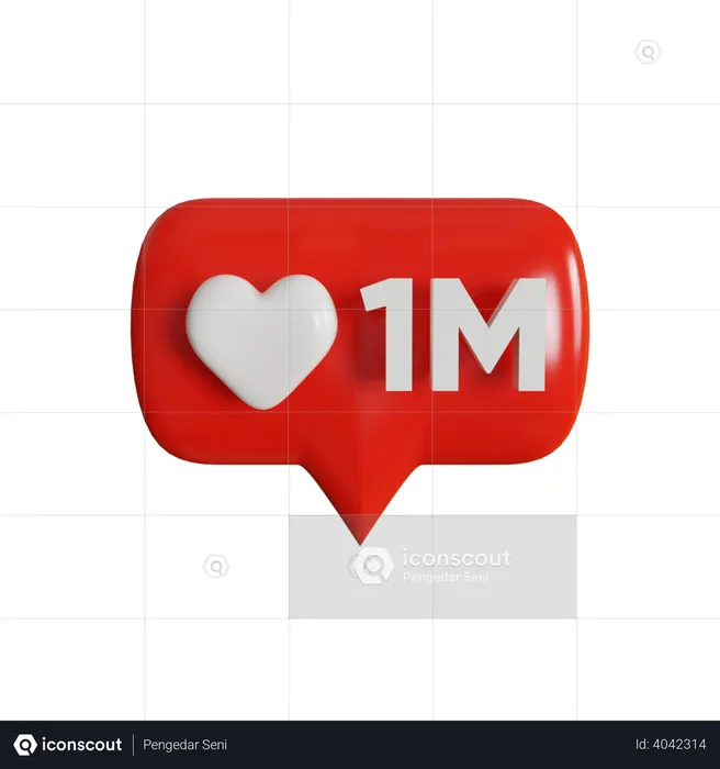 1 Million Likes Logo 3D Logo