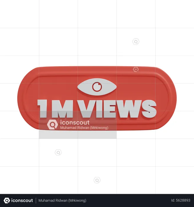 1 Million Views  3D Illustration