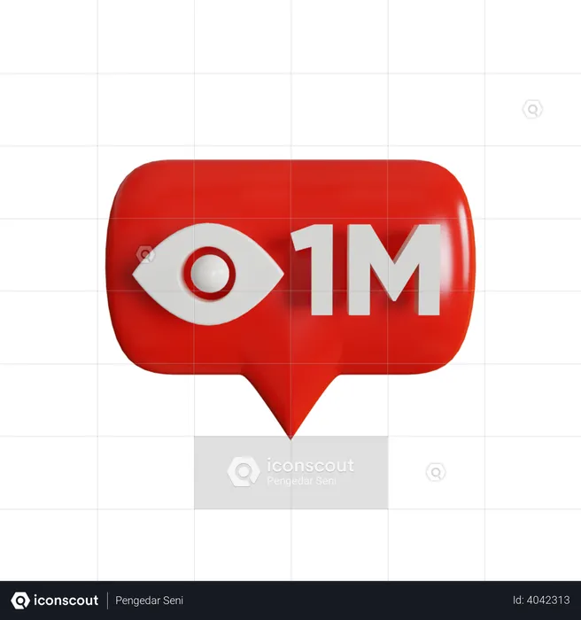1 Million Views Logo 3D Logo