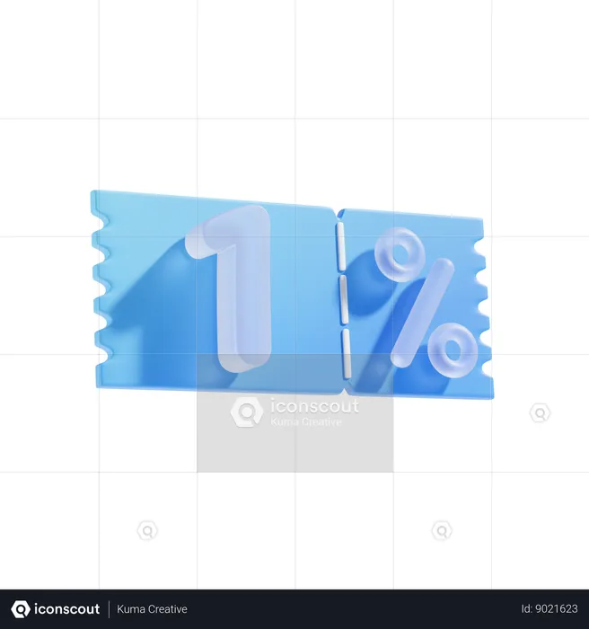 1 Percent  3D Icon