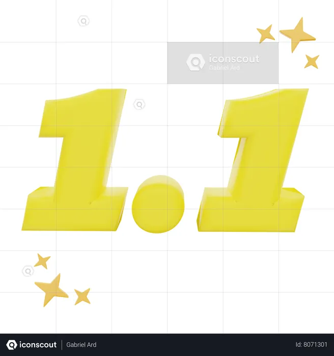 1 Point 1  3D Icon