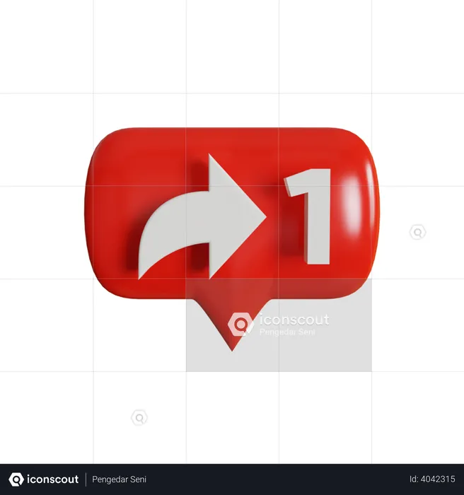 1 Share Arrow Logo 3D Logo