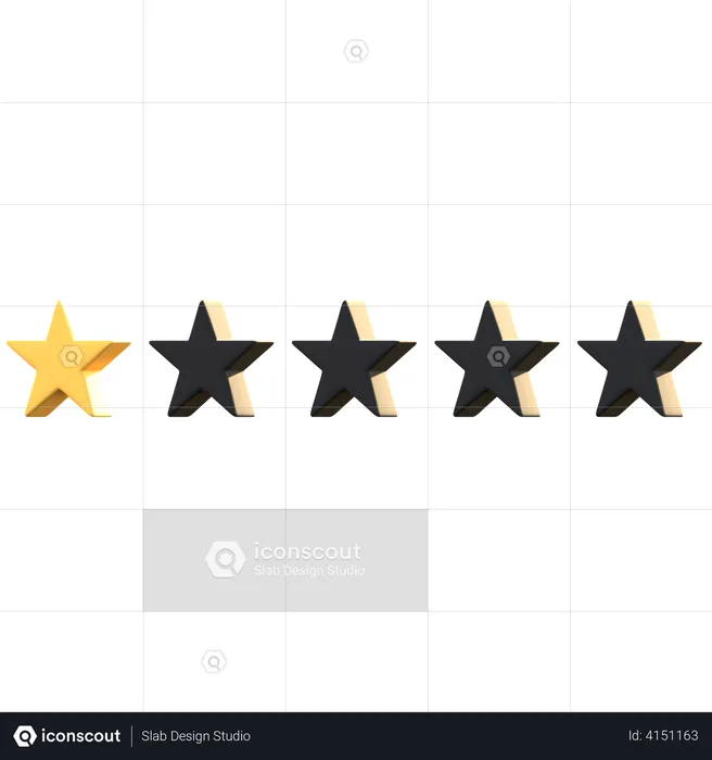 1 Star Rating Emoji 3D Emoji
