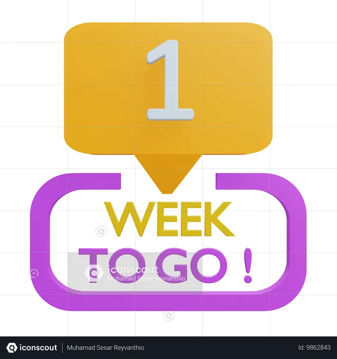 1 week to go  3D Icon