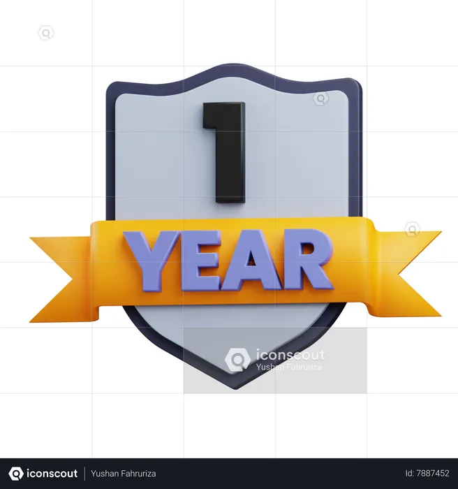 1 Year Warranty Product  3D Icon