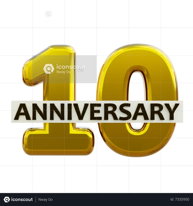 10 Anniversary  3D Icon