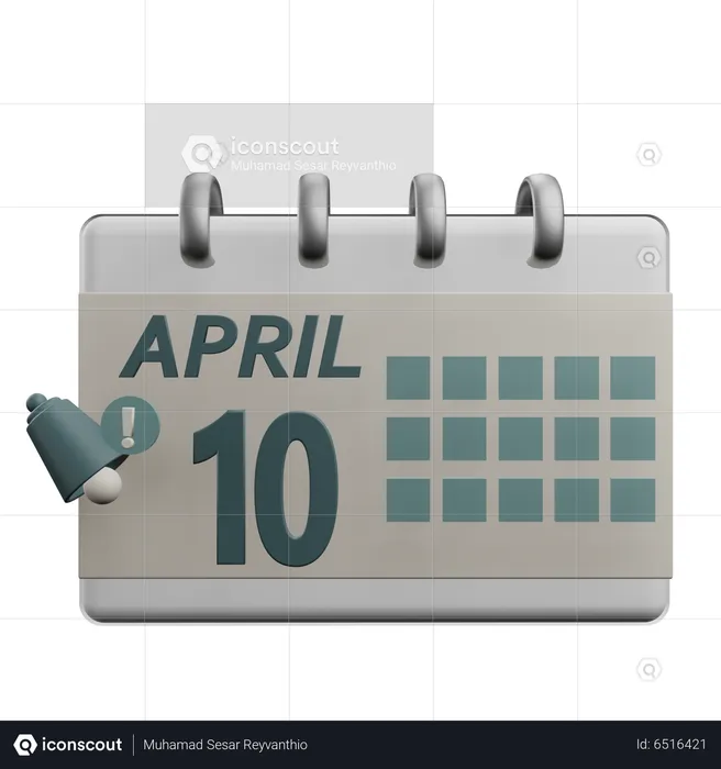 10 april  3D Icon