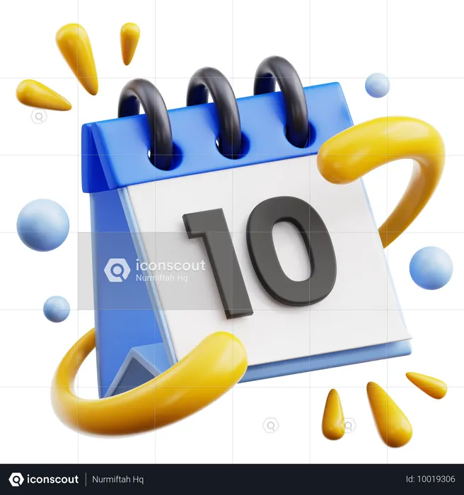 10 calendário  3D Icon