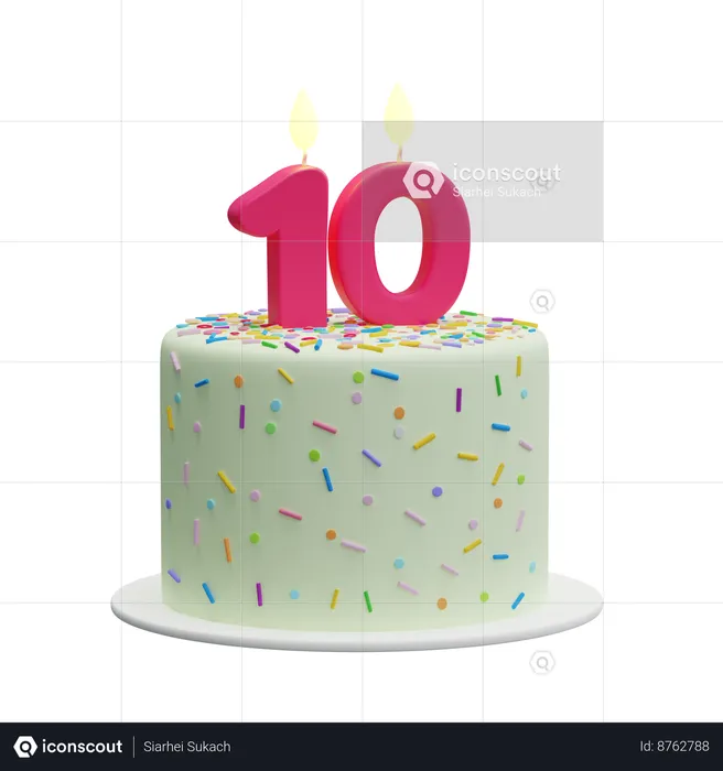 10 Candles  3D Icon