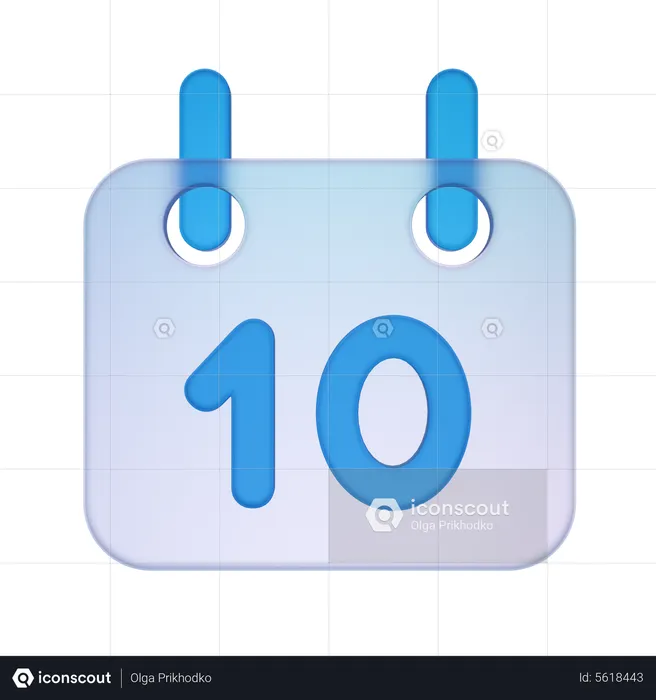 10 Date  3D Icon