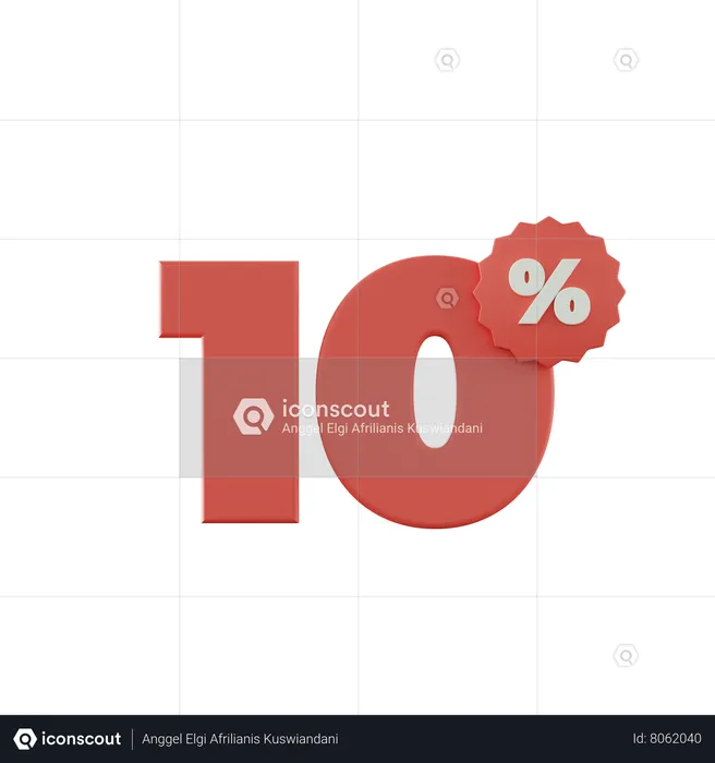 10 por cento de desconto  3D Icon