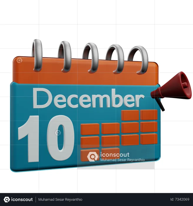 10 de dezembro  3D Icon