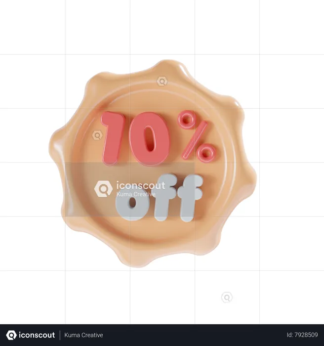 10 pour cent de réduction  3D Icon