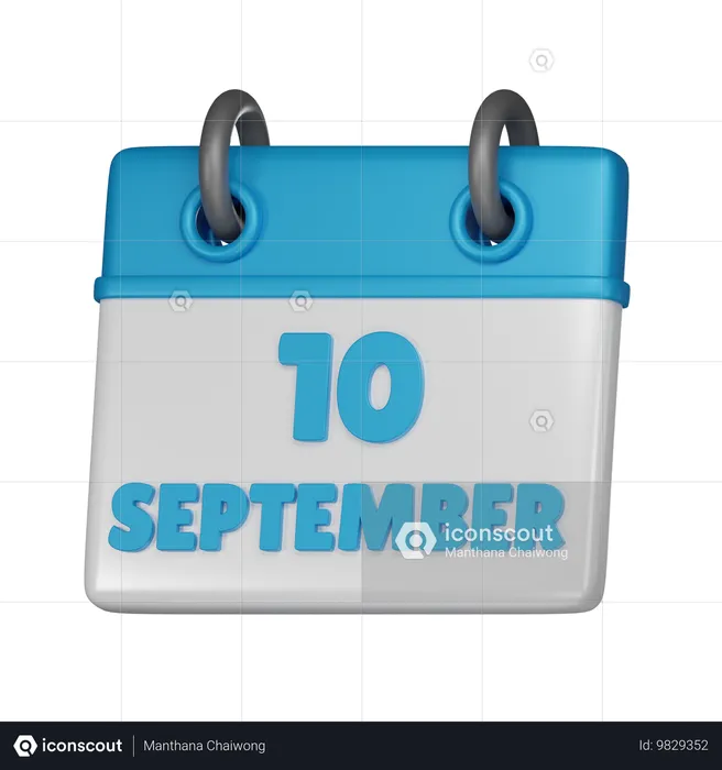 10 de setembro  3D Icon