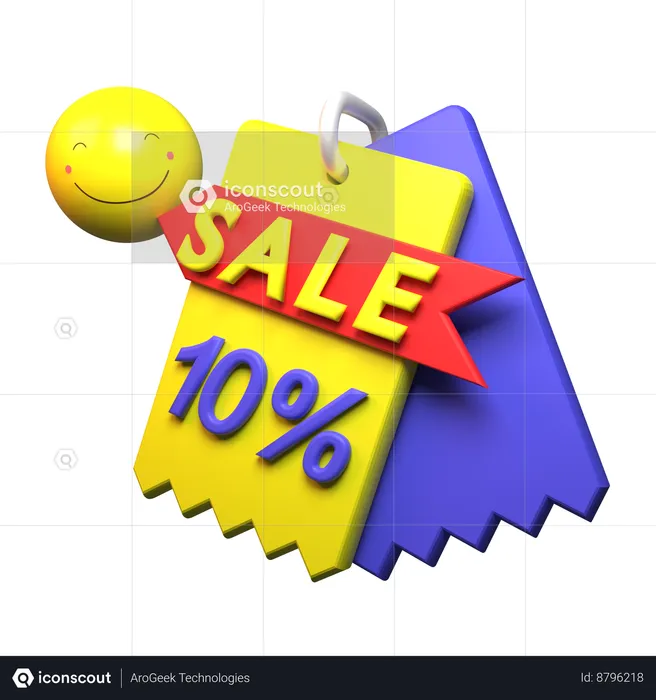 10% Discount  3D Icon