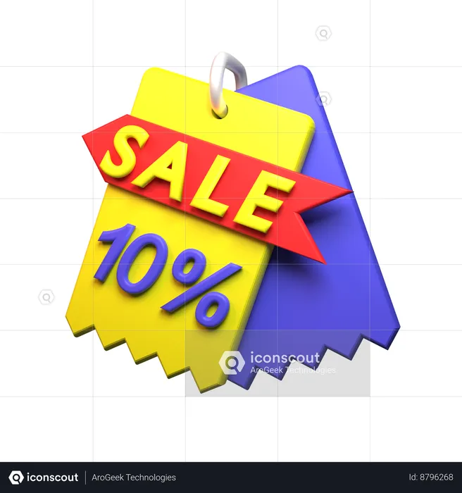 10% Discount  3D Icon