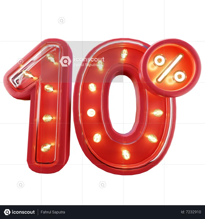 10% Discount Sale  3D Icon