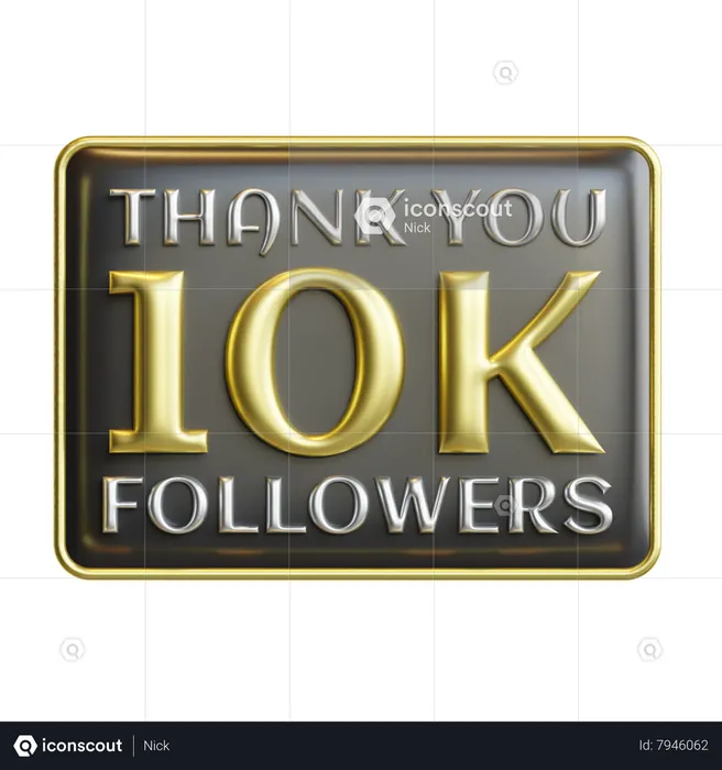 10 mil seguidores  3D Icon