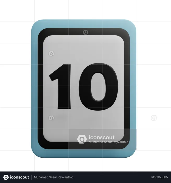 Number 10  3D Icon