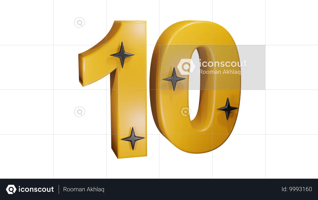 10 numero  3D Icon