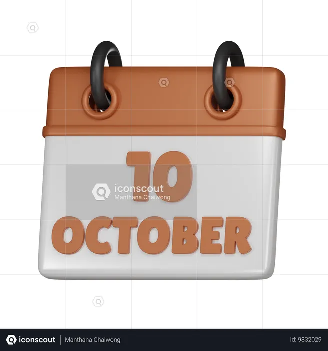 10. Oktober  3D Icon