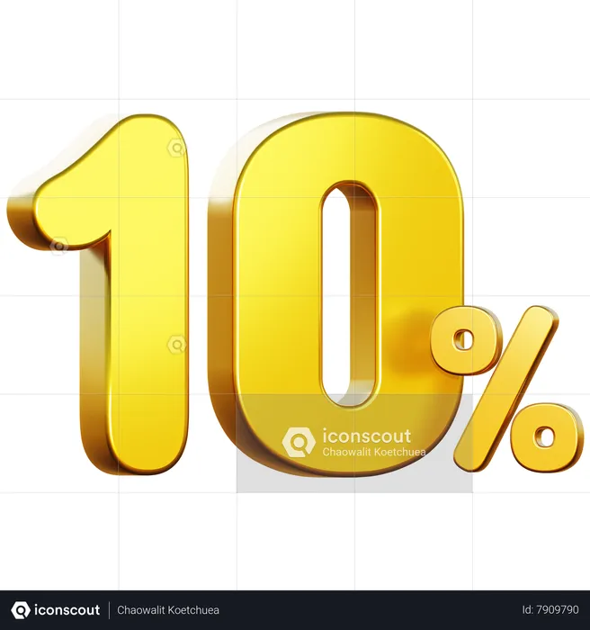 10 Percent Off  3D Icon