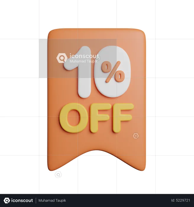 10 Percent Off Badge  3D Icon