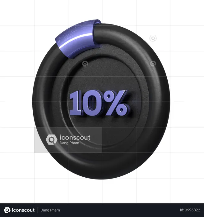 10 Percent Pie Chart  3D Illustration