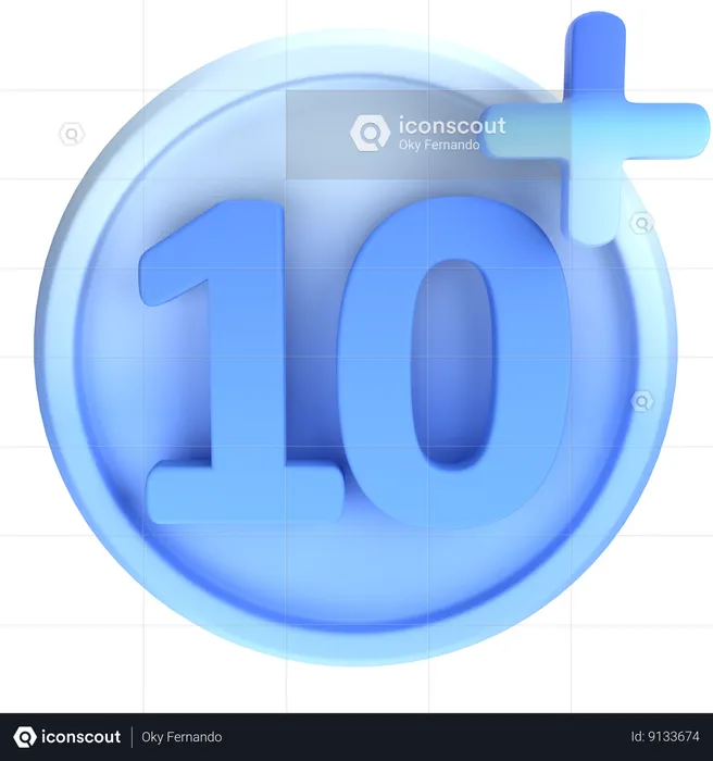 10 Plus  3D Icon
