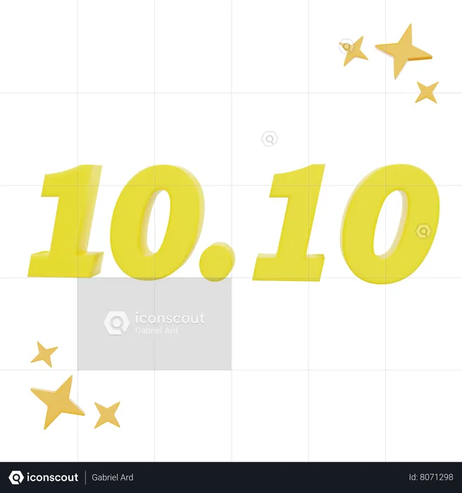 10 Point 10  3D Icon