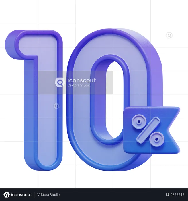 10 por cento  3D Icon