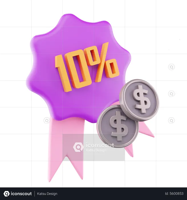 10 % de réduction  3D Icon