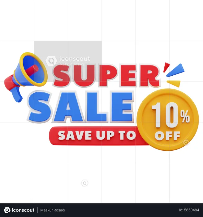 10 Prozent Super Sale  3D Sticker