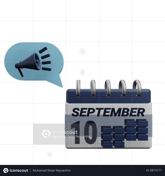 10 september  3D Icon