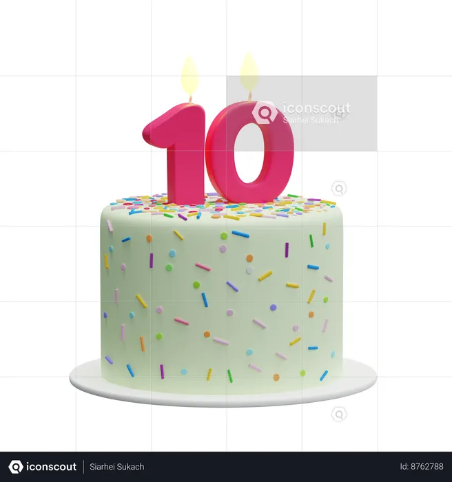 10 velas  3D Icon