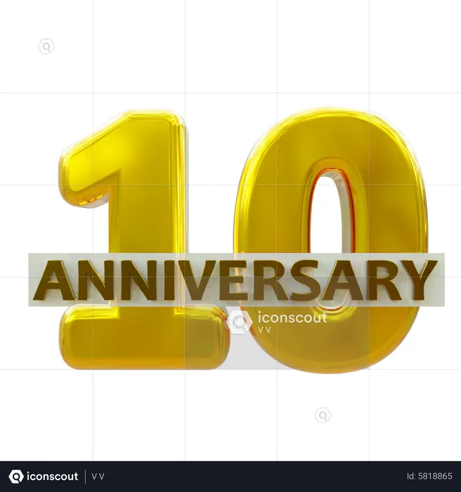 10 Year Anniversary  3D Icon