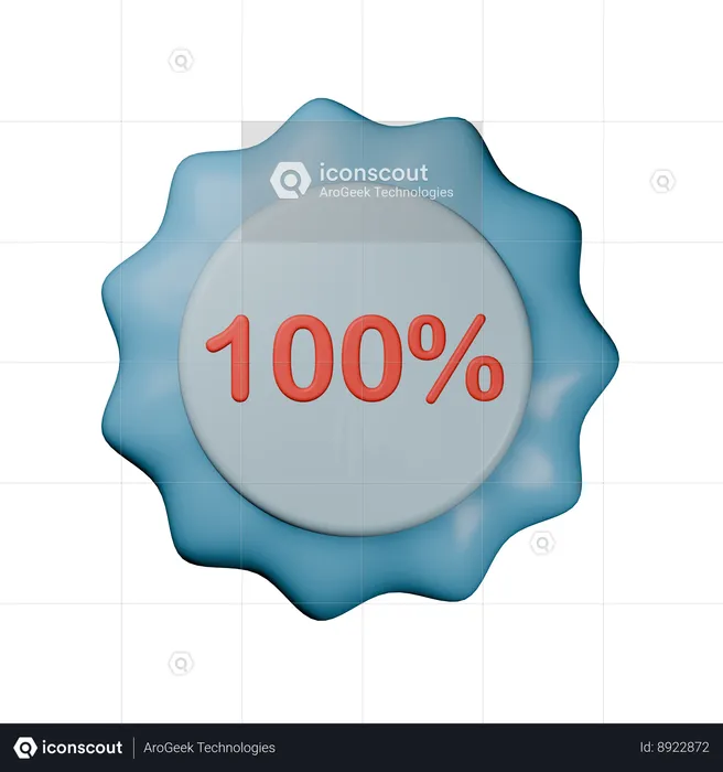 Insigne de réduction de 100 %  3D Icon