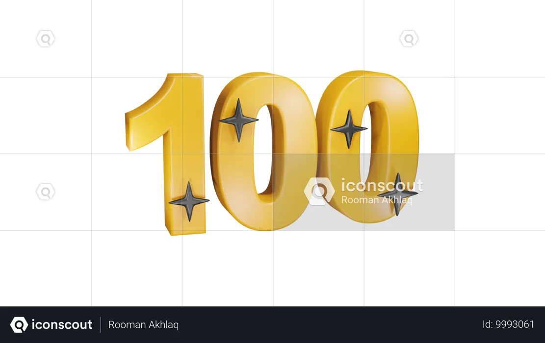 Numero 100  3D Icon