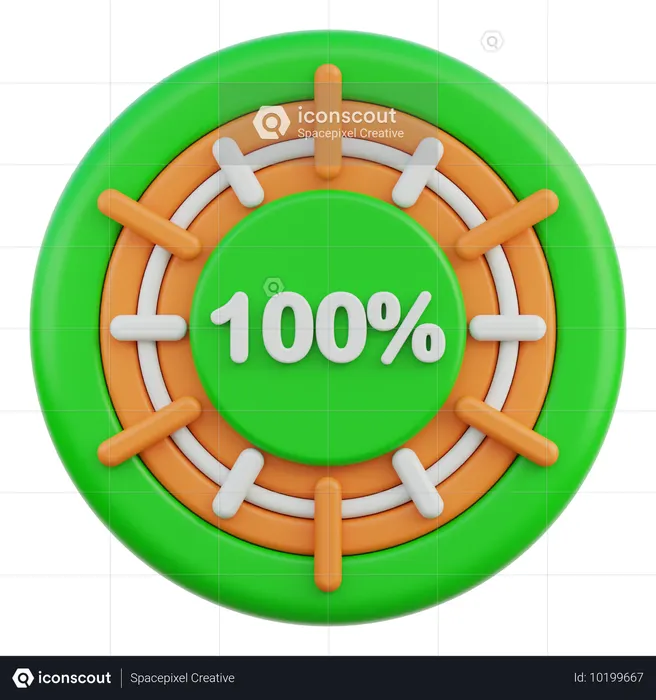 100 Percent  3D Icon