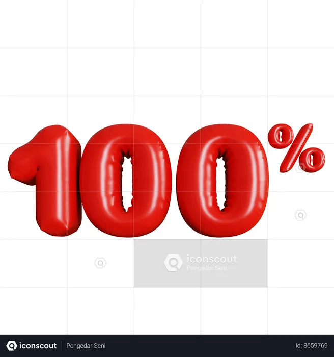 100 Percent Discount  3D Icon