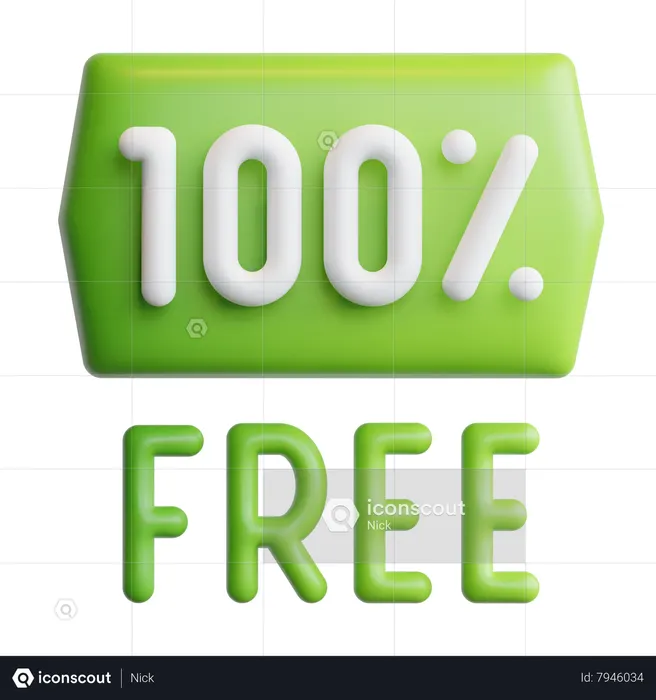 100 Percent Free  3D Icon