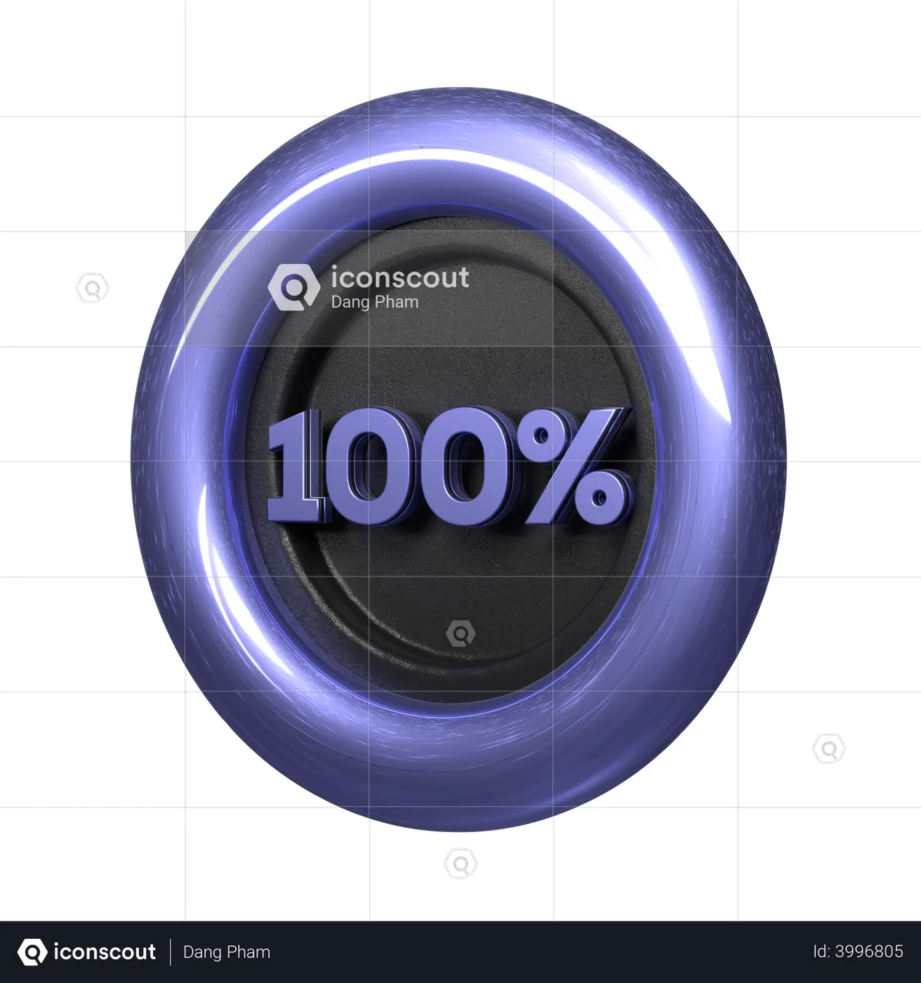 100 Percent Pie Chart 3D Illustration - Free Download Business 3D